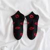 1 Pair Chic Women Summer Red Lips Love Heart Funny Lettered Socks Hipster Sport Short Ankle Sokken Preppy Style College Fashion