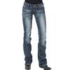 Women Low Waist Bootcut Jeans Stretch Flared Denim Pants Boyfriend Fit Straight Leg Bell Bottom