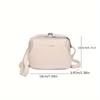 Schicke Umhängetasche im Vintage-Stil für Damen Vielseitige Schultertasche/Clutch-Kombination Abnehmbarer Riemen Reißverschluss Einfarbig Kunstleder