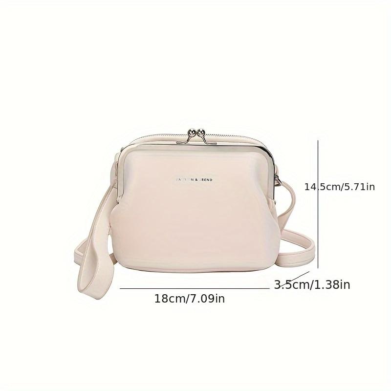 Schicke Umhängetasche im Vintage-Stil für Damen Vielseitige Schultertasche/Clutch-Kombination Abnehmbarer Riemen Reißverschluss Einfarbig Kunstleder