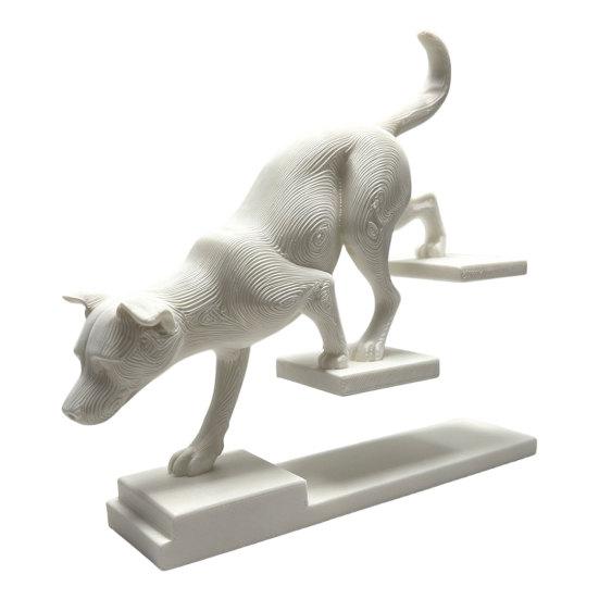 DYS 3D Printed Cat Dog Figurine, Stair Animal Sculpture, Cat/Dog Shape Stepping Artistic Desktop Ornament Gift