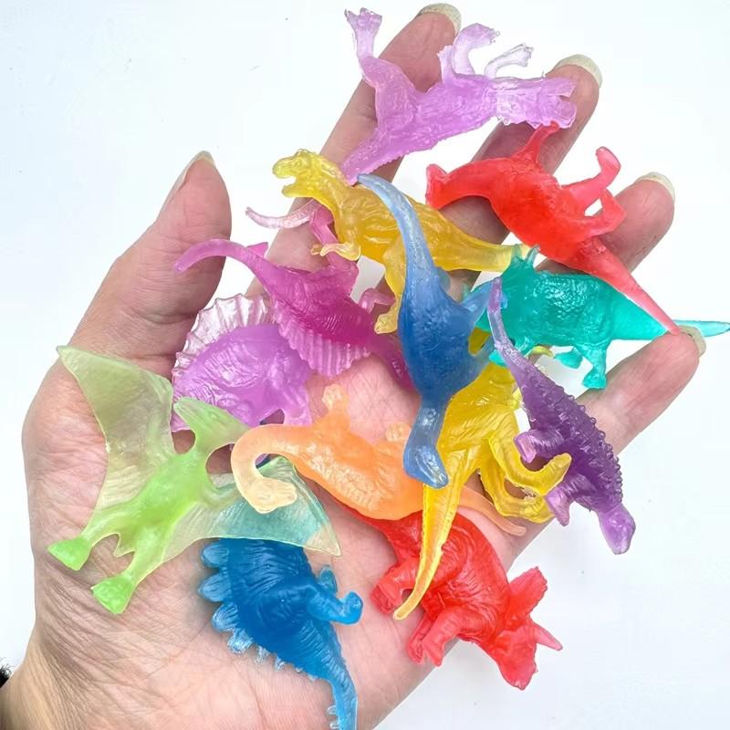 Glow In Dark Mini Dinosaur Figures Small Luminous Toys Easter Eggs Filler Birthday Party Favors Supplies Kids Classroom Prizes