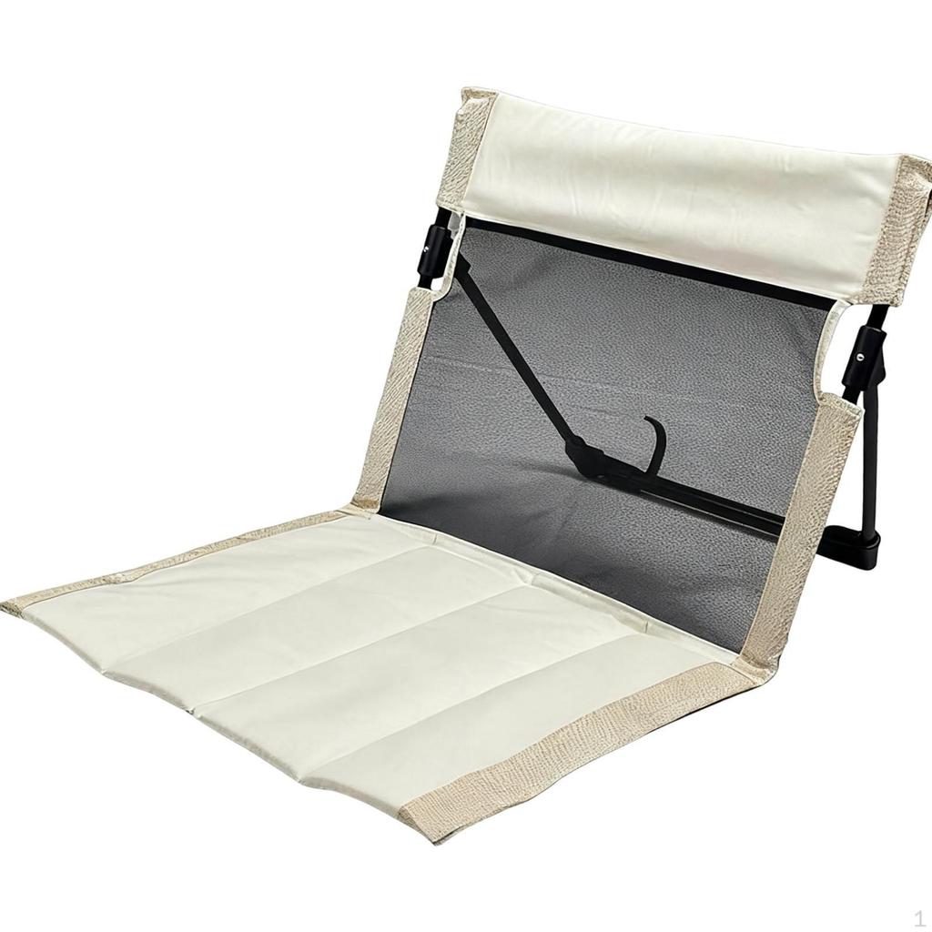 Camping Chair with Backrest Camp Seat Beach Cushion Lounge Foldable for Park Barbecue