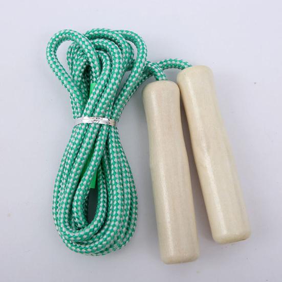 Jumping Rope Wood Handle Adjustable Strong Flax Weaving Long Rope Fat Burning Professional Adult And Children Fitness Exercise