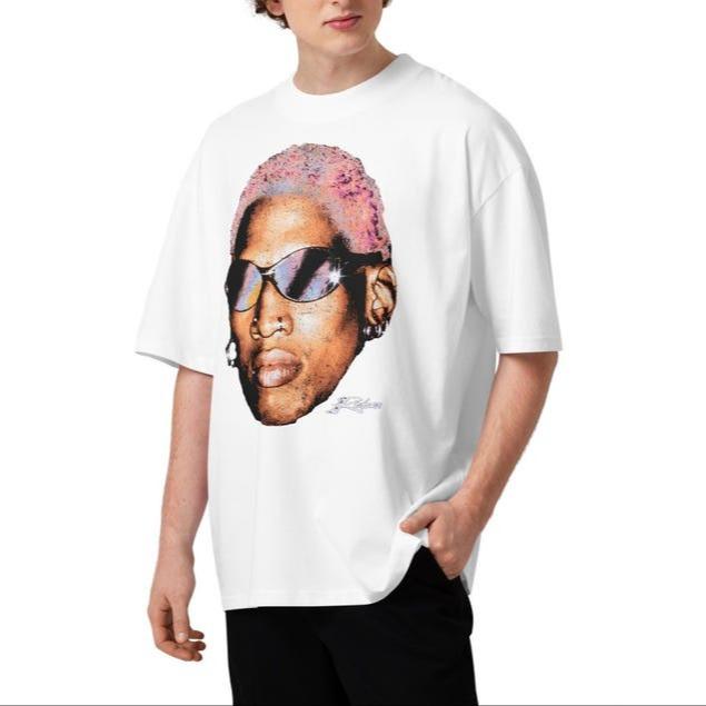 2026 Sommer Mode Trendiges T-Shirt Dennis Rodman Vintage Shirt _ Unisex Bio Oversized Hochhals T-Shirt _ Retro NBA Ikone Grafik T-Shirt Y2K Streetwear XXXL