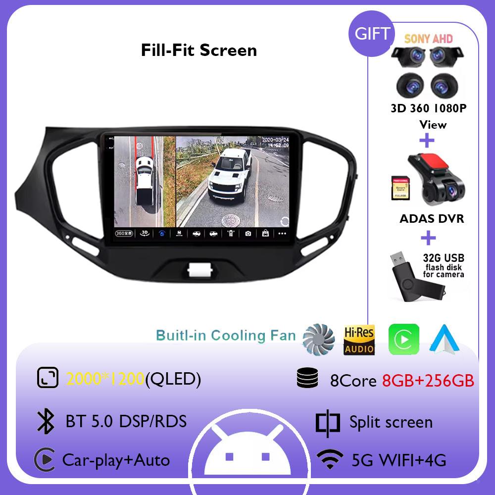 Android 14 Car Radio for LADA Vesta Cross Sport 2015 2016 2017 2018 2019 Multimedia Player Carplay Stereo GPS Navigation 4G WIFI