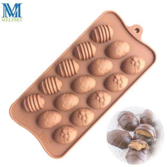 15 - Cavity Easter Egg Food Grade Silicone Chocolate Cake Ice Baking Mold Mould