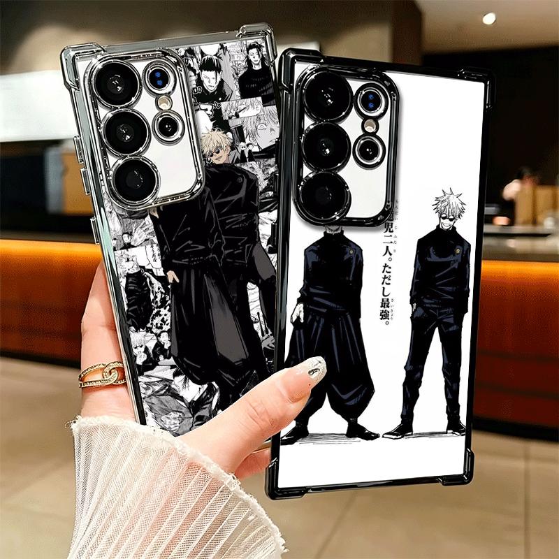 Anime Geto Suguru JUJUSU Plating Phone Case For Samsung Galaxy S24 S25 FE S26 Edge S23 Ultra S22 S21 Plus S20 Anti-Fall Airabag