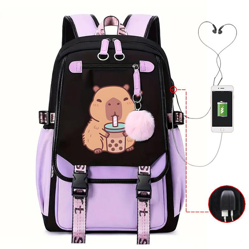 Süßer bedruckter USB-Anschluss Multifunktionaler Freizeit-Reise-Rucksack
