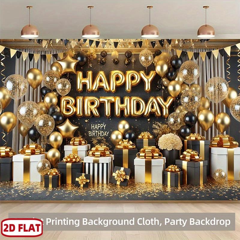 One 2D Flat Background Printed Banner, Suitable for Birthday Celebration Events, Made of Durable Fabric