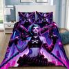 Exquisite 3D Arcane J-JinX Wallpaper Game Wild Rift Print Bedding Set Duvet Cover Comforter Bed Youth Girls Boys Gift
