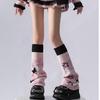Polainas de Punto Elegantes para Niña Calcetines sin Pies Patrón Estético de Lazos de Mariposa Reversibles Holgados Cubre Pies
