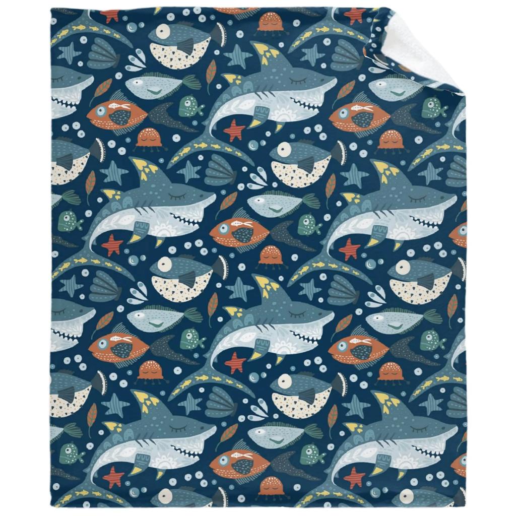 Blanket Shark Blankets Fleece Throw Blanket Ultra Soft Flannel Bed Blanket Warm Fuzzy Plush Blanket 50"X40"