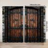 2 Stück   Frühling Sommer Vorhänge Vintage Eisen Holztür Druck Lichtdurchlässige Deko-Vorhänge Vielseitiger Stoff Dekorationen Innen