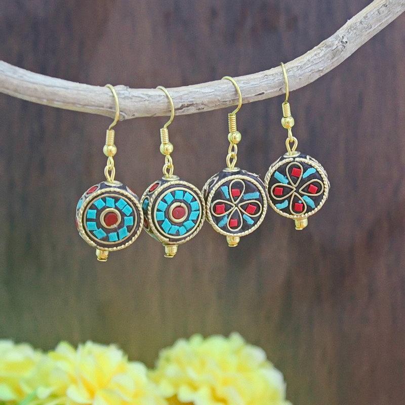 Tibetan Ethnic Style Elegant Long Dangle Earrings for Women