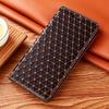 Grid Pattern Genuine Leather Magnetic Flip Case for Samsung Galaxy S23 S20 S21 FE S22 S8 S9 S10 S10E S7 Ultra Plus Wallet Cover