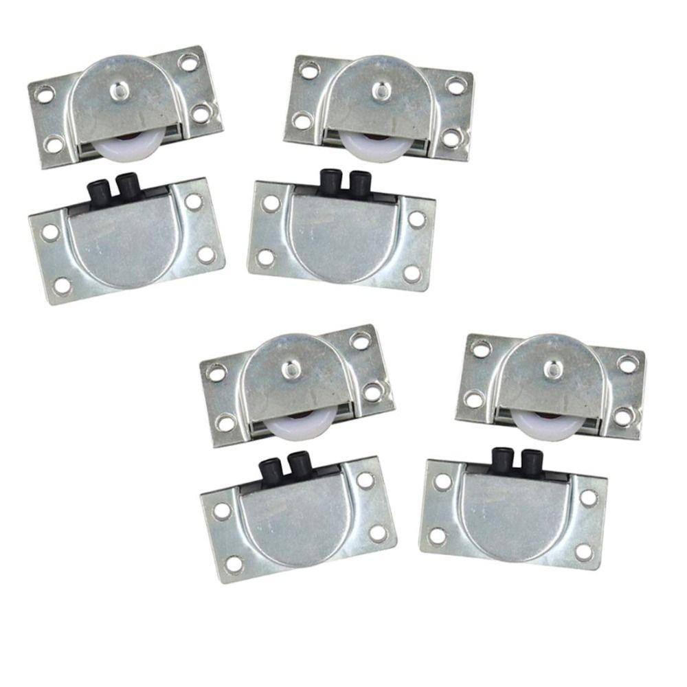 

4 пары Металлические одинарные колеса Ролики для раздвижных дверей шкафа-купе Гардероб Шкаф