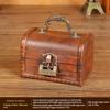 Lockable Wooden Storage Box Retro Vintage Keepsake Chest for Jewelry Necklace Postcard Collectibles Bedroom Home Decor