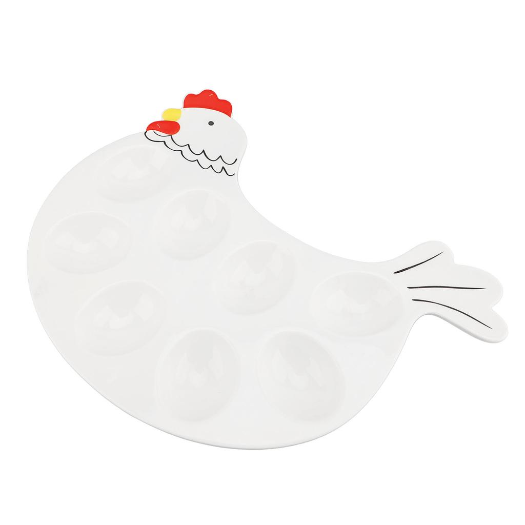 8 Fächer Eierplatte Serviertablett Niedliche Hühnerförmige Keramikschale Osterei Präsentationsständer