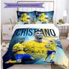 Set Lenzuola Stampate Cristiano Ronaldo 3 Pezzi Copriletto Accogliente Traspirante come Regalo per Inaugurazione Casa o Festa