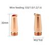 Laser Welding Nozzle HRLASER WSX H32 M11 Welder Wire Feeder Copper Nozzles 1.0/1.2/1.6 Wire Guide Tools For K1M A2M HD21