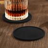 Silicone Black Drink Coasters Set of 48 Non-Slip Round Soft Sleek and Durable Easy to Clean Black
