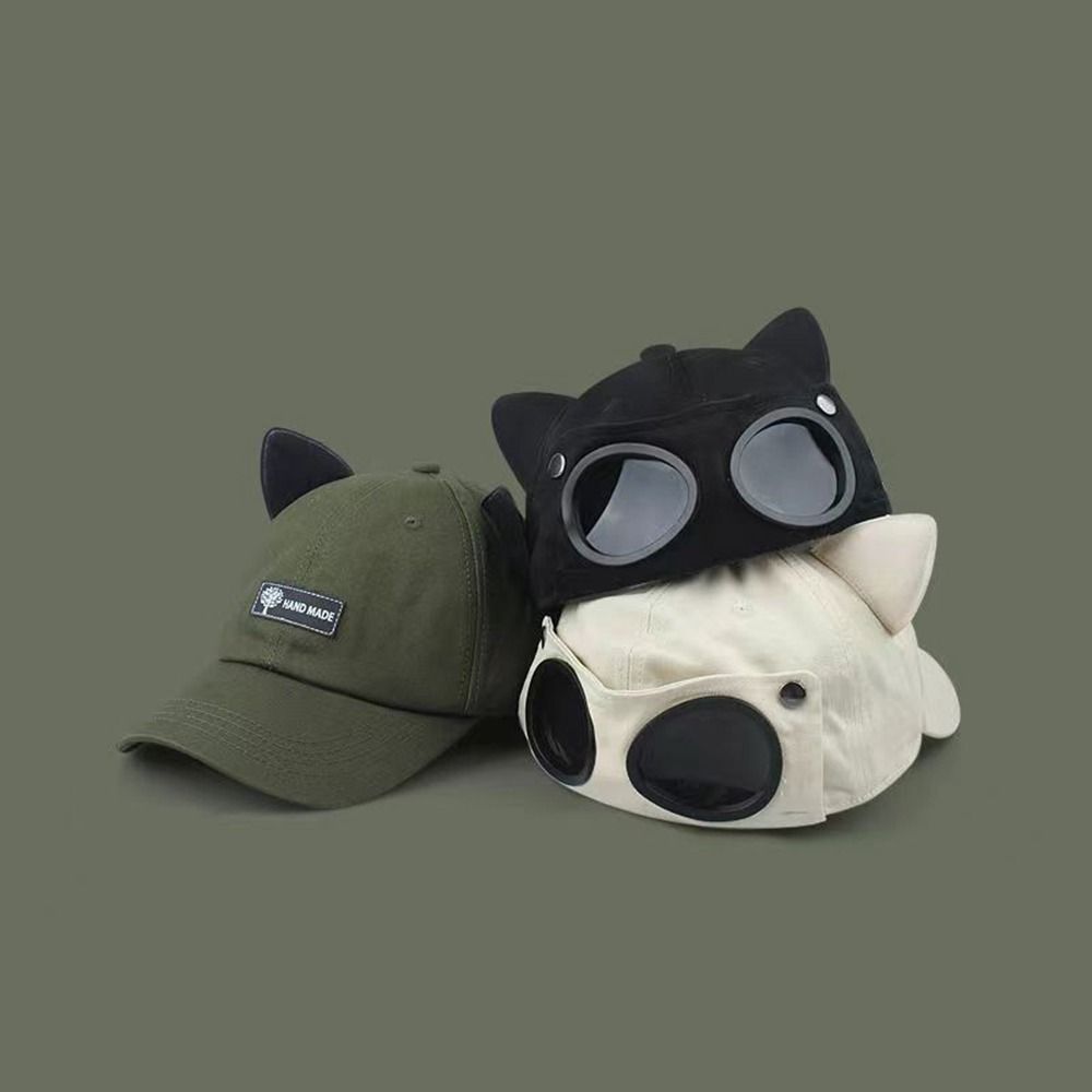 Hat Baseball Hat Cat Ear Pilot Hat Korean Style Sun Visor Women Baseball Cap Adjustable Peaked Cap