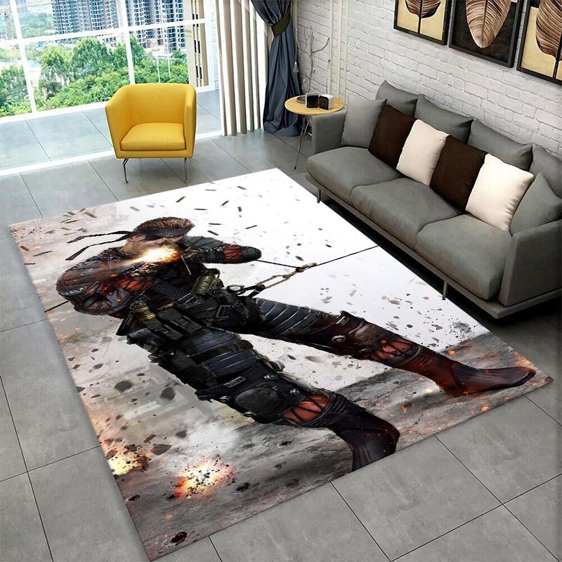 Game Metal Gear Solid Cartoon Non-Slip Area Rug for Living Room,Bedroom,Playroom,Soft Carpet Floor Mat Home Decor Rug Kids Room