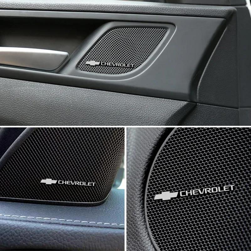 lfgv1 4pcs Alloy Car Stereo Sticker for Chevrolet Corvette AVEO CAPTIVA Cavalier IMPALA MALIBU ORLANDO Sail SPARK Emblem Decoration