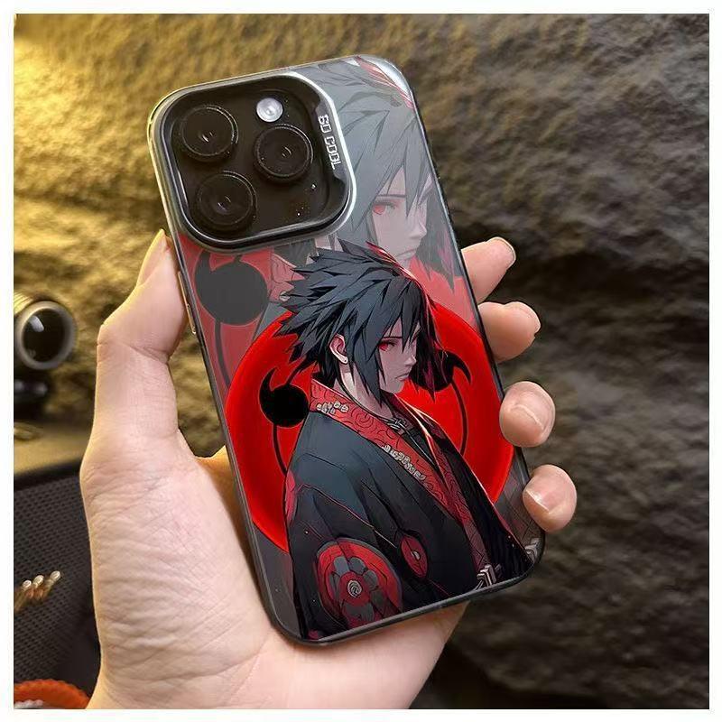 

Саске Итачи Черный Крест Наруто Серебристый Чехол для Apple 16 Pro Max/iPhone 15/14 iPhone 11 Pro