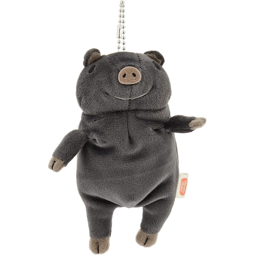 Shinada Global Mochi Series Mochibuta Mini Black Pig Plush Toy 7x5x14cm Animal Stuffed Toy