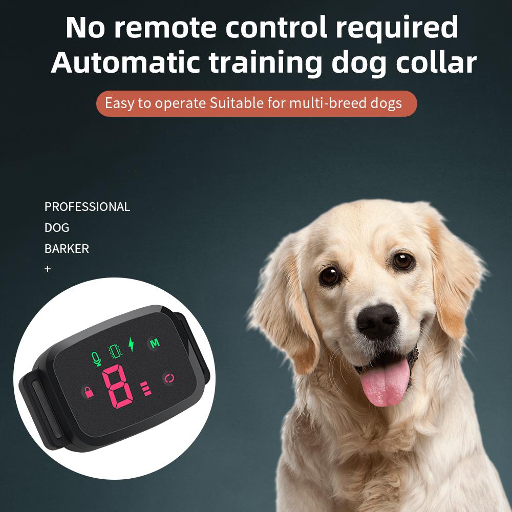 Auto-Control Dog Training Collar Smart HD Digital Display No Remote Automatic Control Collars for Dogs Bark Stopper 4 Modes