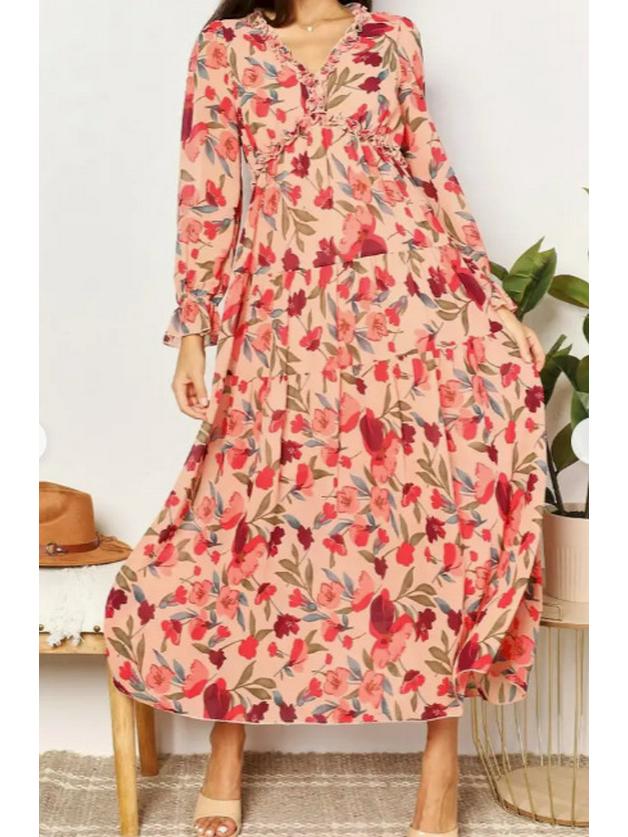 2025 European & American Women's Long Sleeve Evening Dress with Fairy Print