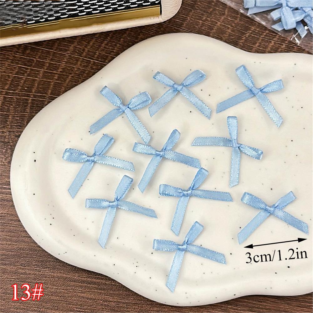 10Pcs Handmade Small Satin Ribbon Pink Bow Photocard Holder Packaging Materials Craft DIY Gift Decor Small Knot Bow Accessories
