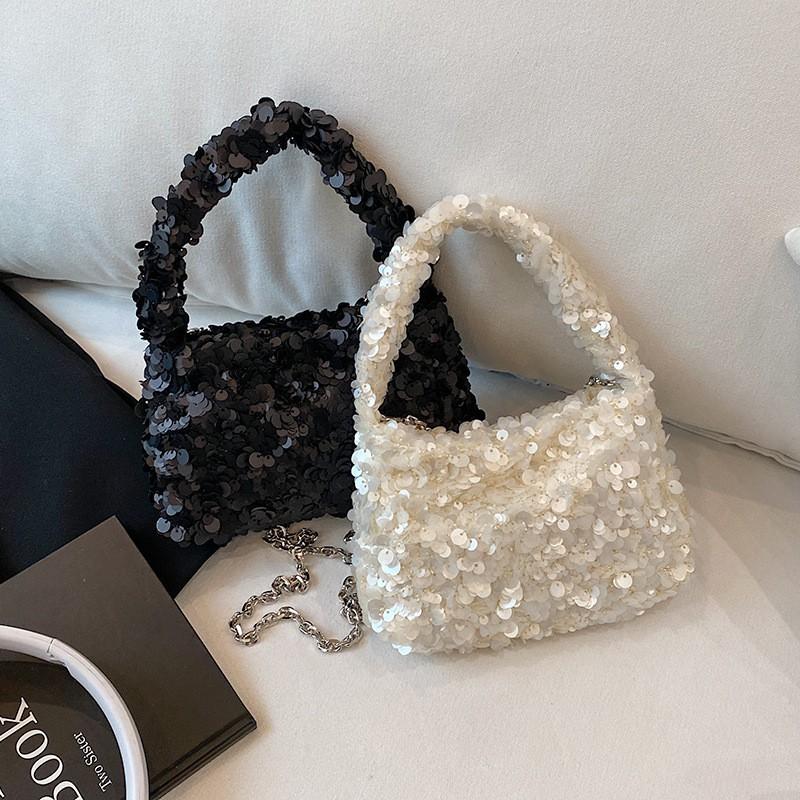 Super Fire Sequins Cloud Bag Female Out-of-street Personality Chain Cross-body All-matching Small Square Handbag
