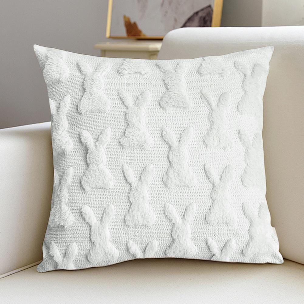 2/1pcs Easter Bunny Throw Pillow Covers Decorative 45x45cm Home Sofa Rabbit Soft Plush Pillowcase Case Couch Cushion Cover Decor