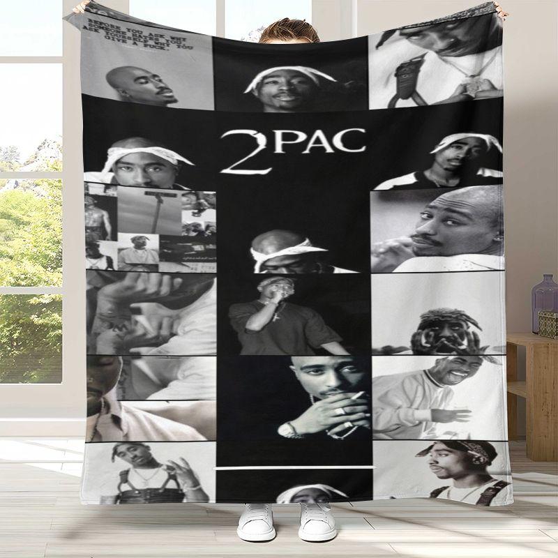 Tupac 2Pac Thug Life West Coast Rap Legend Flannel Throw Blanket,Cozy Warm Blanket for Bed,Sofa,Living Room,Picnic,Camping,Gift