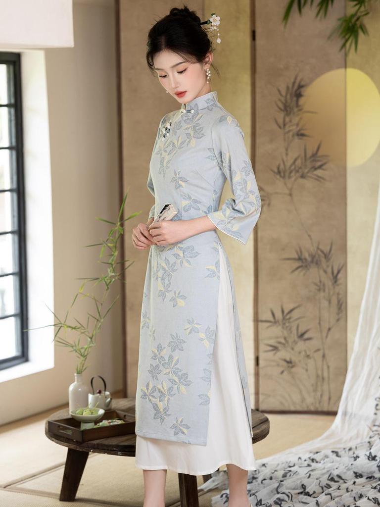 New Autumn-Winter Collection: Young Retro High-End Chinese-Style Ao Dai Qipao Dress