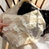 Französische Damenunterwäsche mit mittlerer Taille, durchsichtig, durchbrochen, dünn, sexy Netz, einfarbig, bequeme Damen-Slips