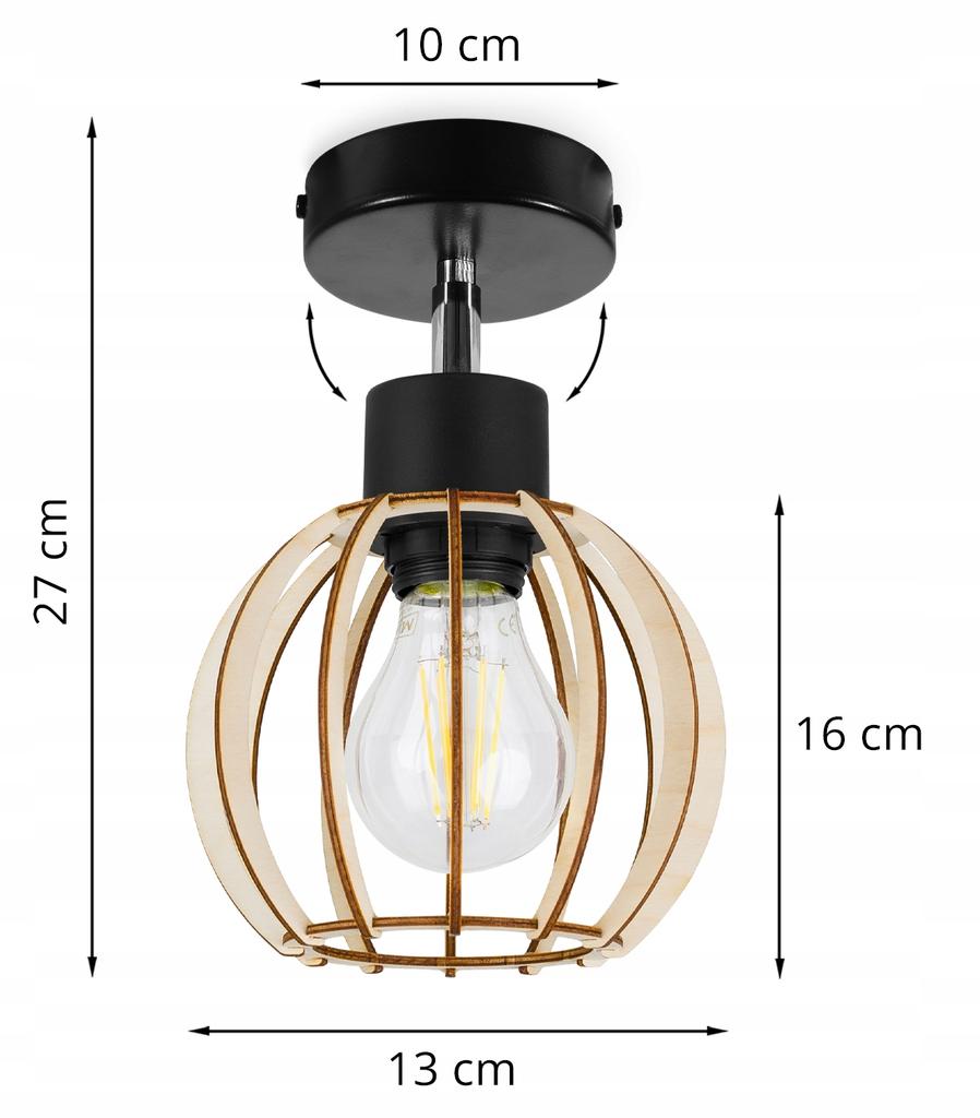MODERN LED WOODEN BALL CEILING LAMP