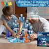 Non-Toxic 100Pcs Educational Diy Block Set Innovative 3D Puzzle Products Blue Castle Magnetic Magic Cube Building Blocks Toys For Kids