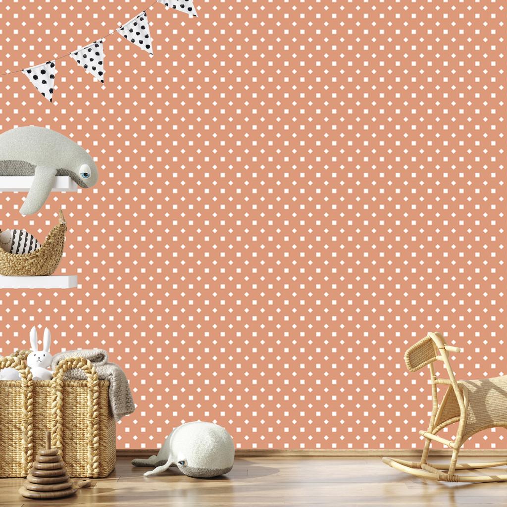 Peach and Cream Dots Wallpaper for Living Room and Bedroom 50x1000