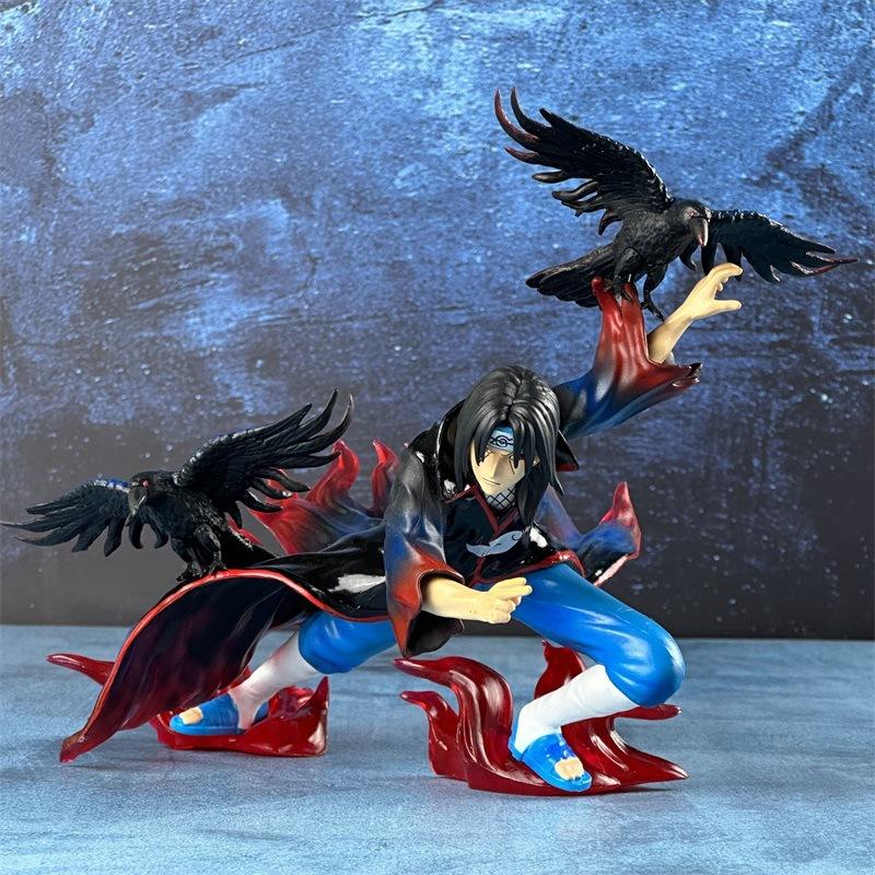 24CM Anime Naruto Shippuuden Uchiha Crow Itachi Akatsuki Organization Gi Dress Up Model Toy Gift Collection Action Figure PVC