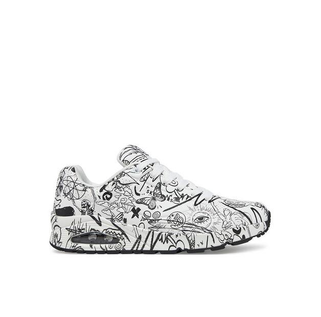 

Мужские кроссовки Skechers Uno printed lace-up 183501, wbk белые 41