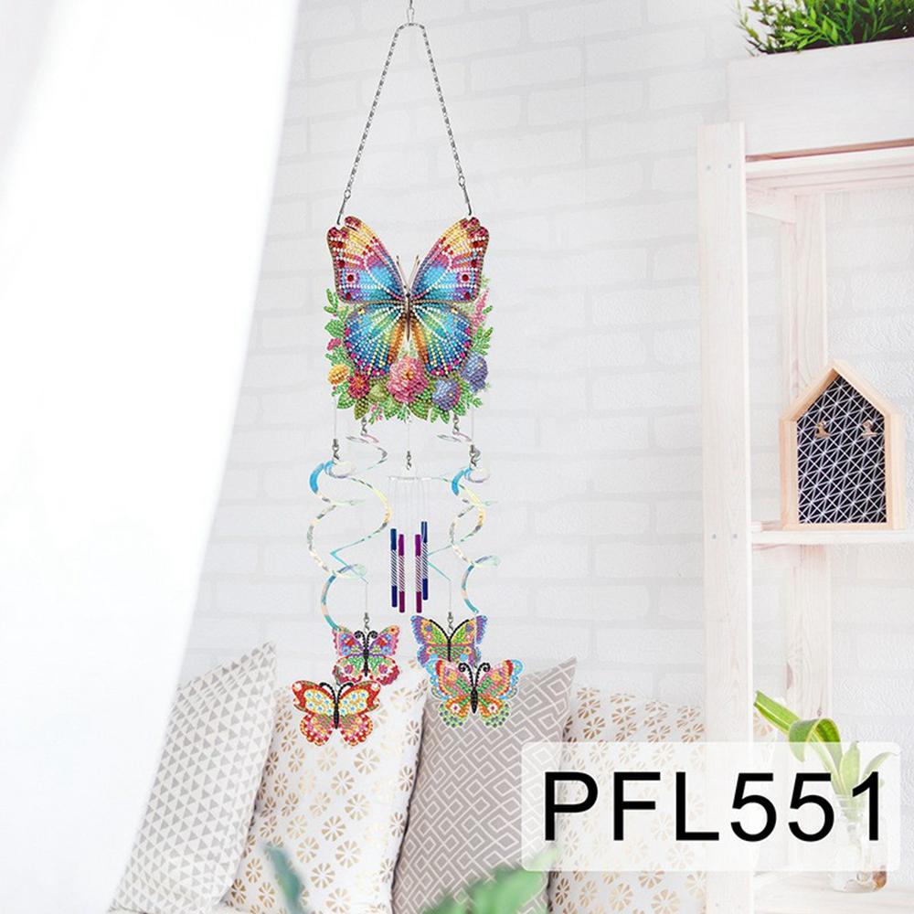 DIY Rhinestone Painting Wind Chime Kit Handmade Hanging Ornament Dreamcatcher 3D Decorative Wall Art for Home