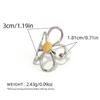 High-End Stainless Steel Mixed Gold & Silver Hollow Flower Ring for Women
