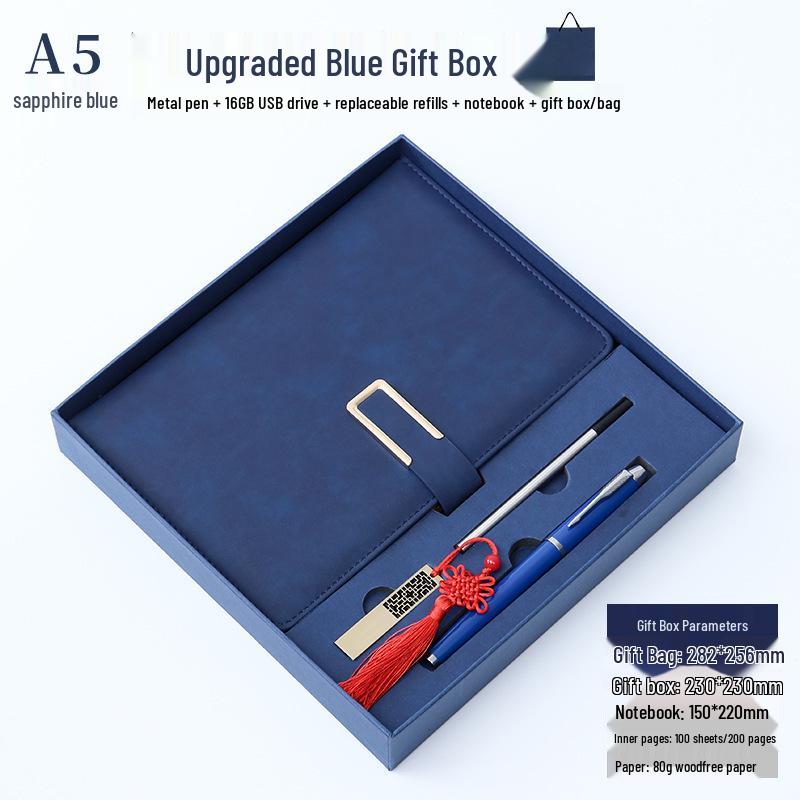 Custom Logo A5 Business Diary Gift Set: Employee Souvenir Notebook in Gift Box