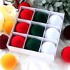Cross-border Multi-color Flocked Christmas Ornament Set - PET Round and Boxed Balls for Tree Decoration