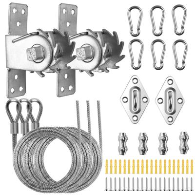 47/60/72Pcs Shade Sail Hardware Kit Wire Rope Anti-Rust Stainless Steel Sun Shade Hardware Kit for Tents Shade Sail Installation