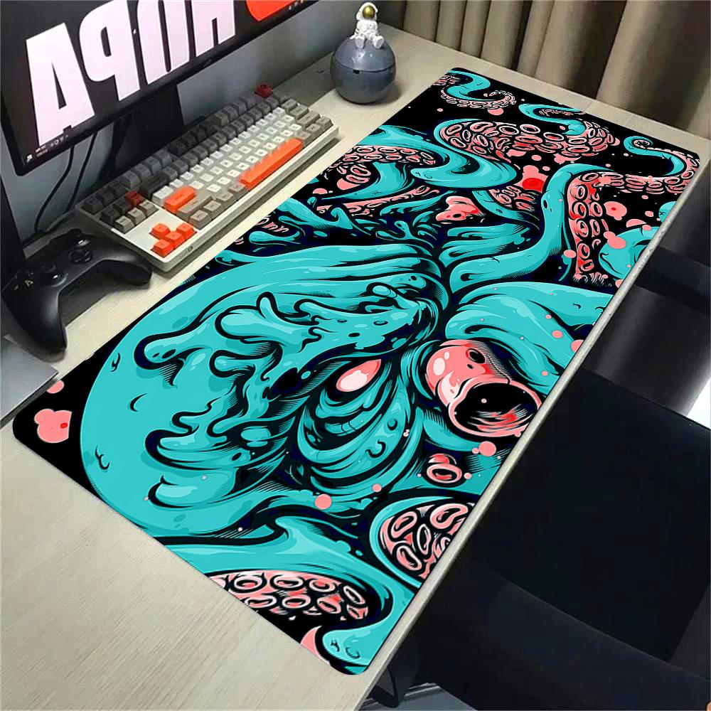 XXL Game Color Mousepad Laptop Deskmat 40x90cm Office Computer Keyboard Mouse Mat Creative Octopus Black and White Big Mouse Pad